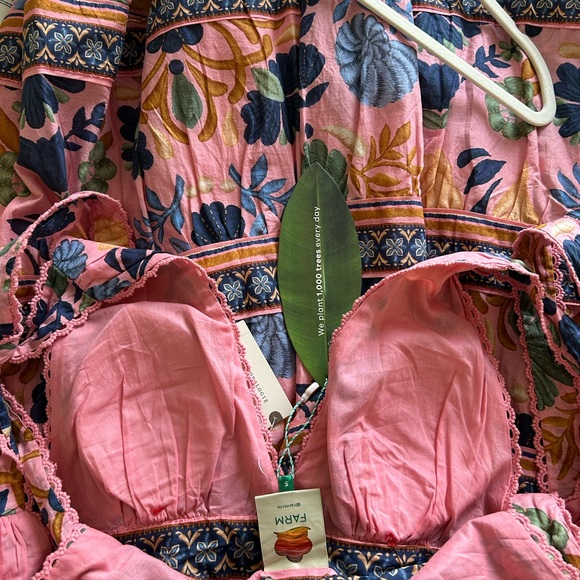 Farm Rio Seashell Tapestry Pink Midi Dress - Picture 4 of 10